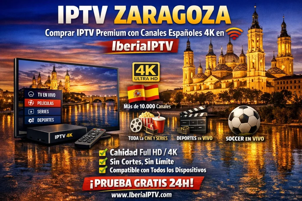 IPTV Zaragoza – Comprar IPTV Premium con Canales Españoles 4K