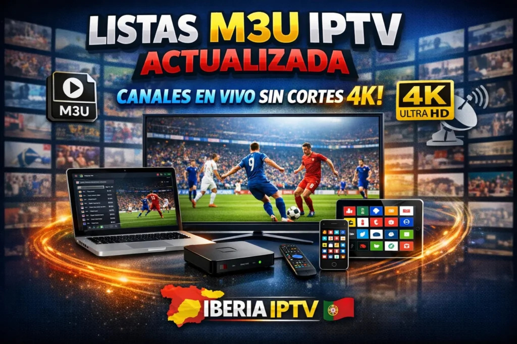 Listas M3U IPTV Actualizada – Canales en Vivo sin Cortes 4K